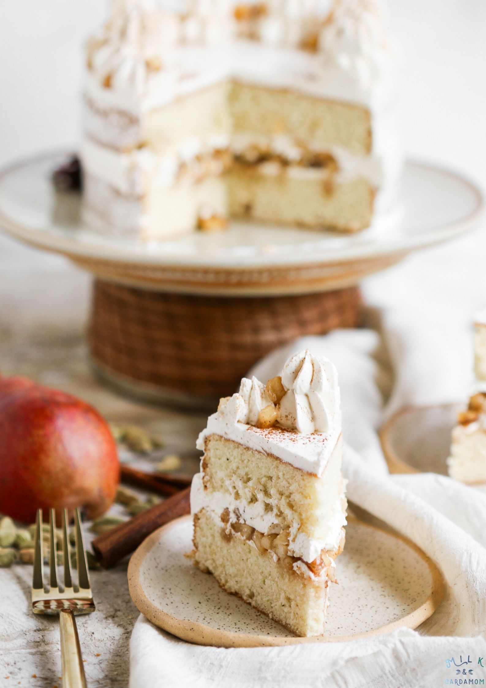 Pear and Cardamom Layer Cake