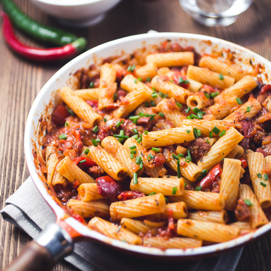 Chorizo and Beef Penne