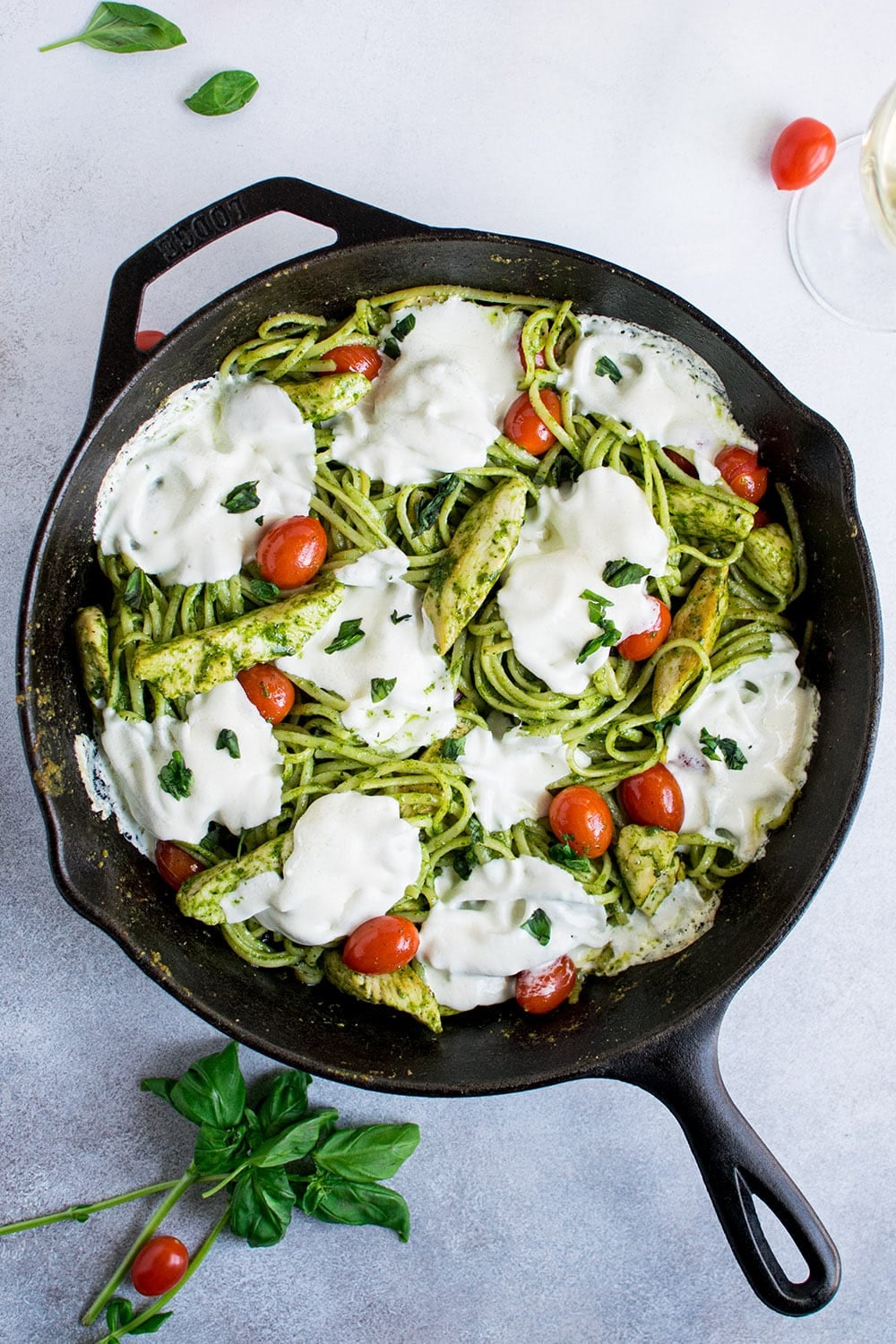 Pesto Pasta with Mozzarella