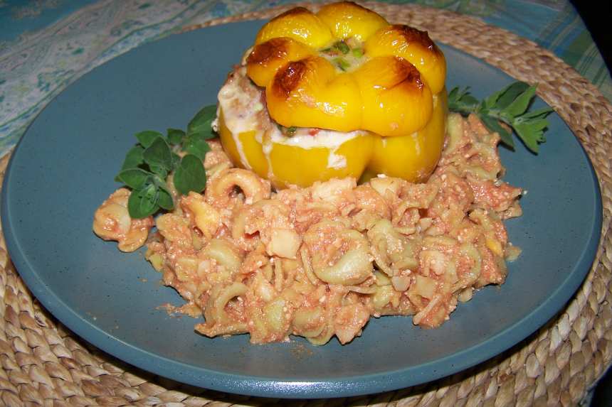Tortellini Beef Stuffed Bell Peppers