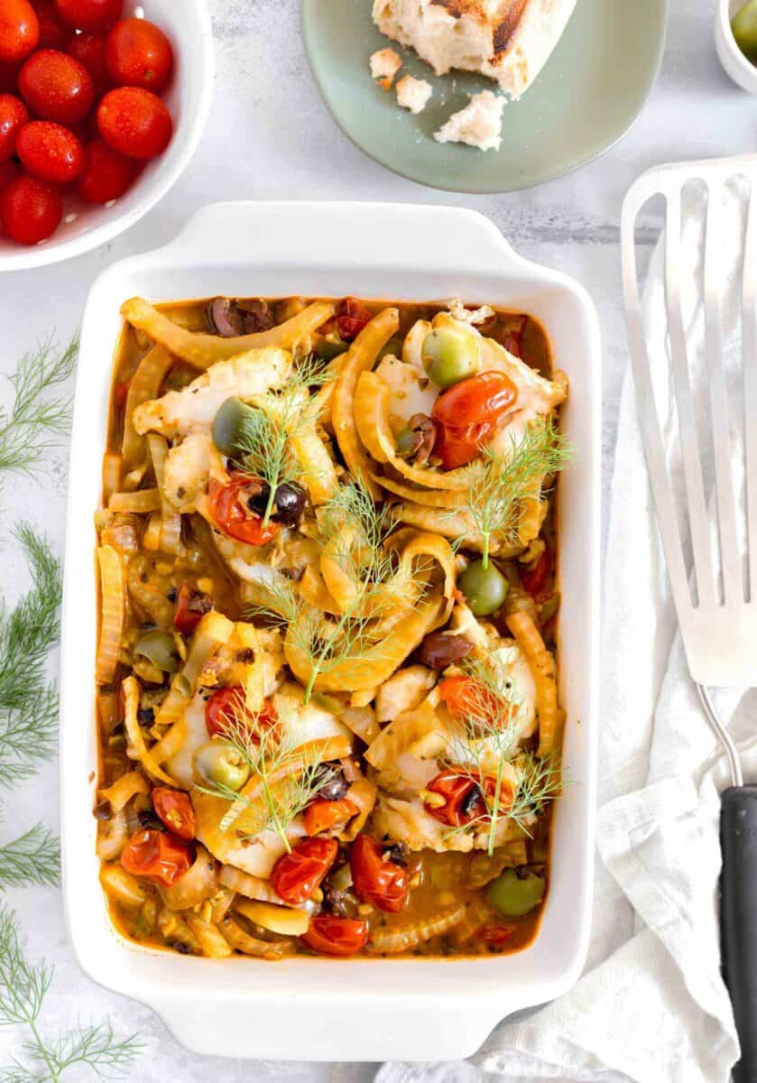 Cod with Tomato Fennel