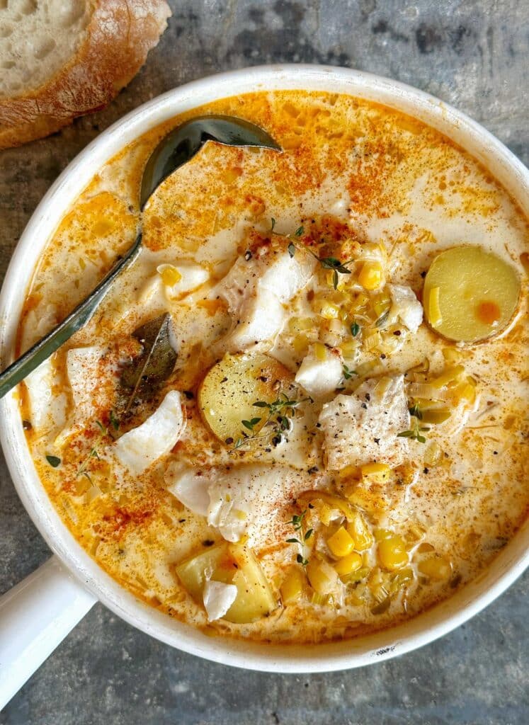 Creamy Cod Chowder with Leeks