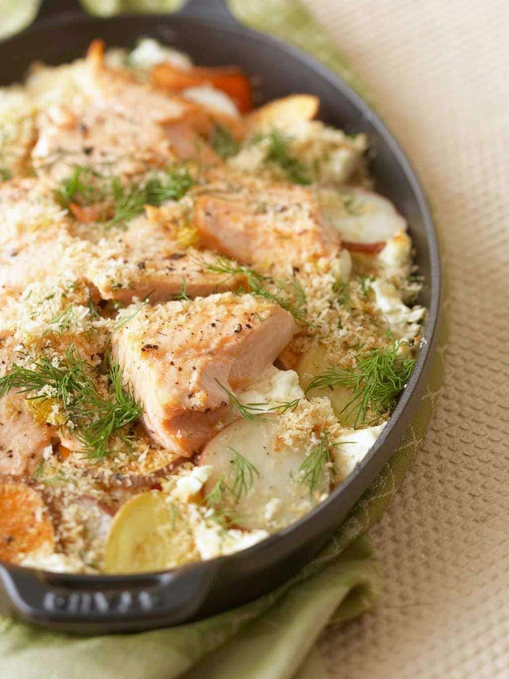 Dill and Salmon Potato Casserole