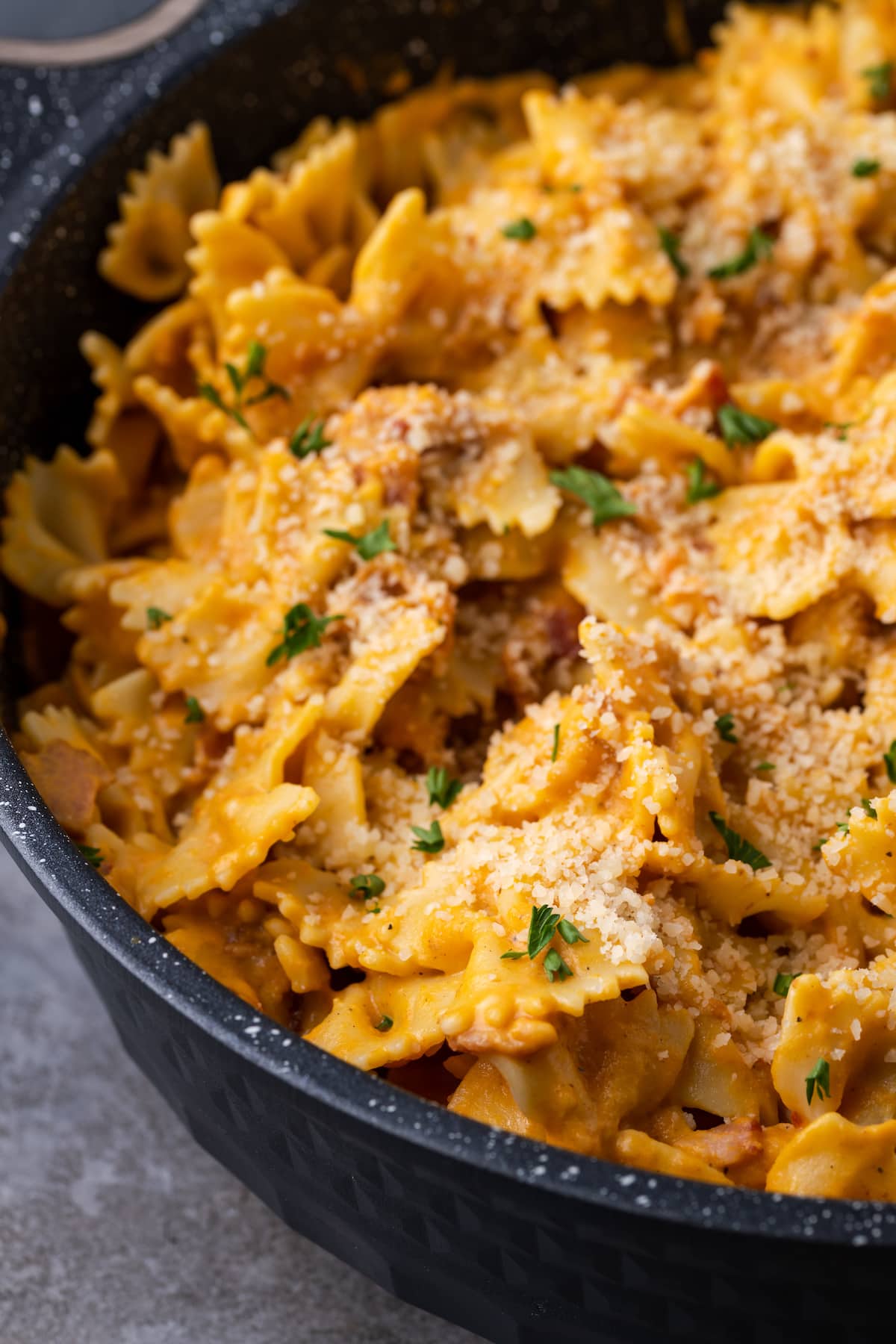 Pumpkin Pasta with Bacon Crumbles