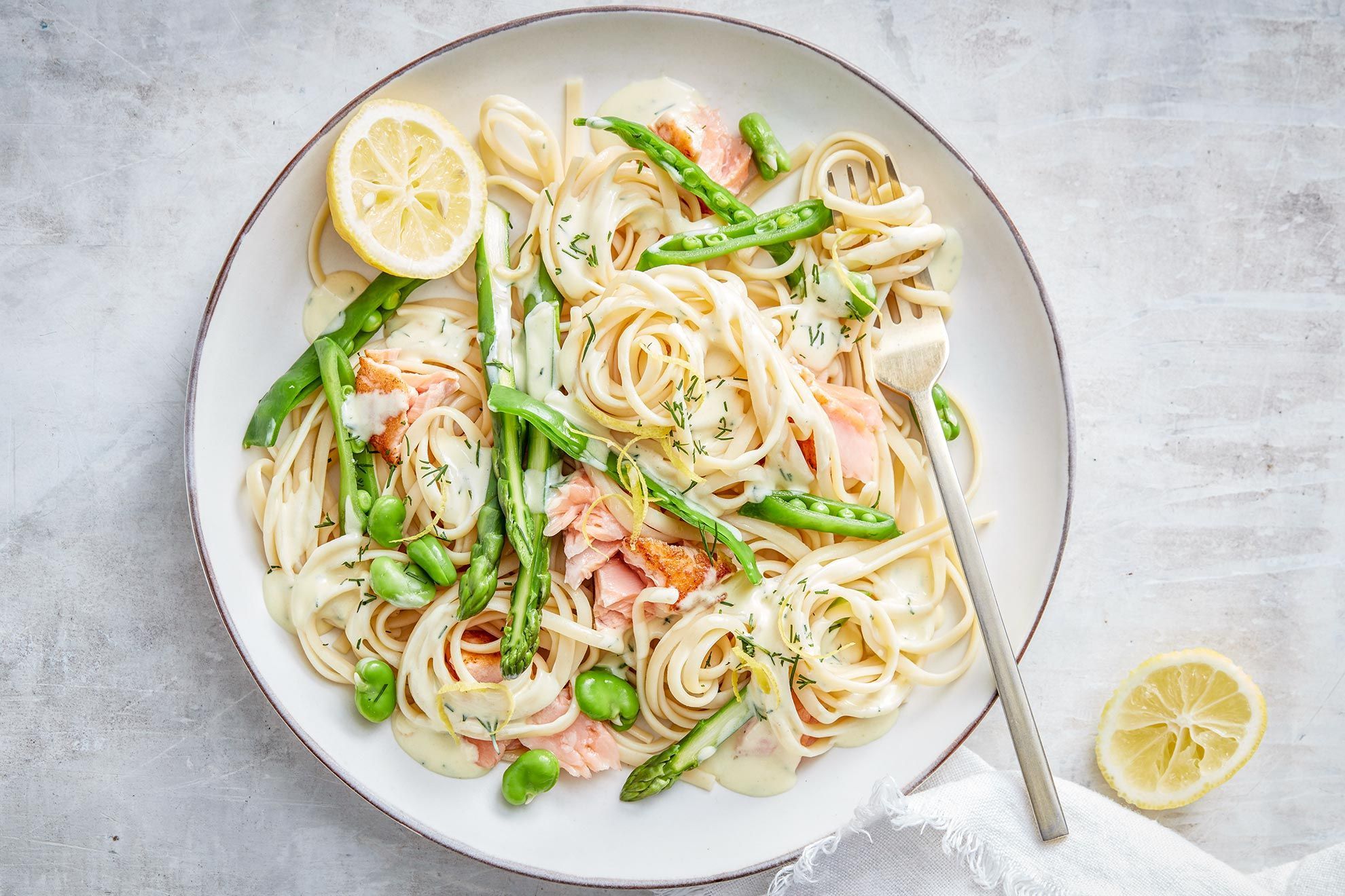 Salmon Pasta With Lemon Cream