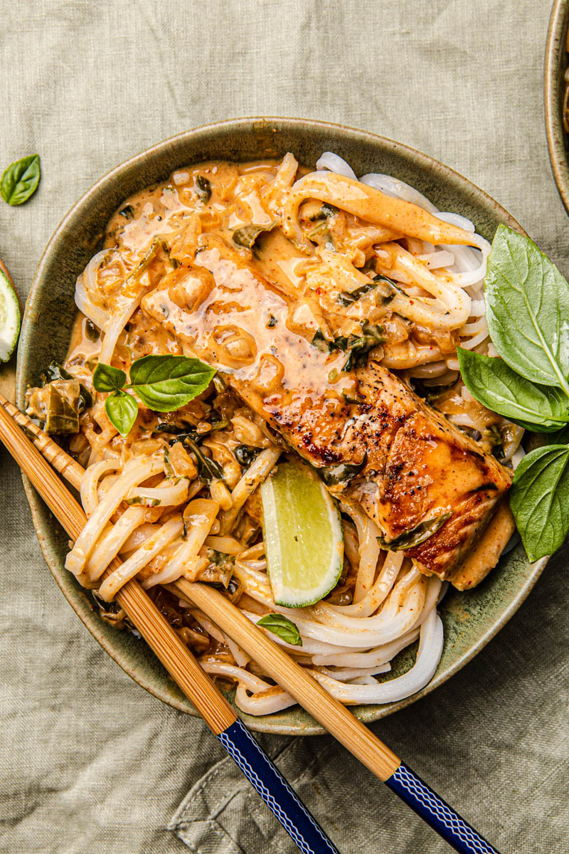 Thai Coconut Salmon Pasta