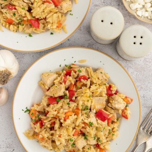 Chicken Orzo with Corn and Peppers