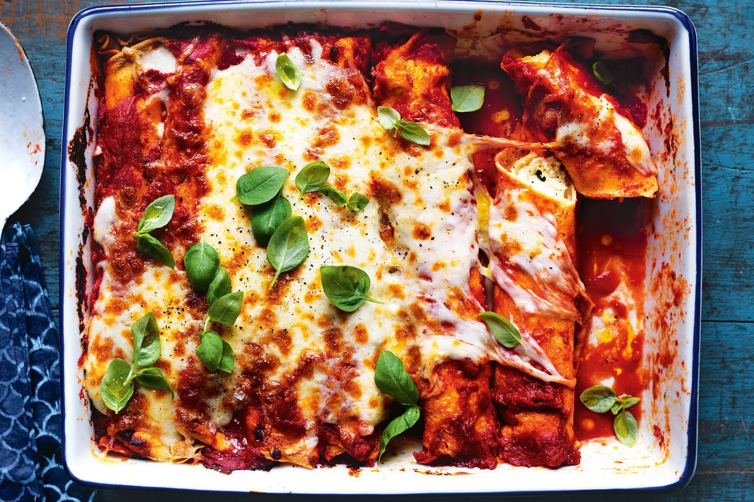 Basil Ricotta Manicotti