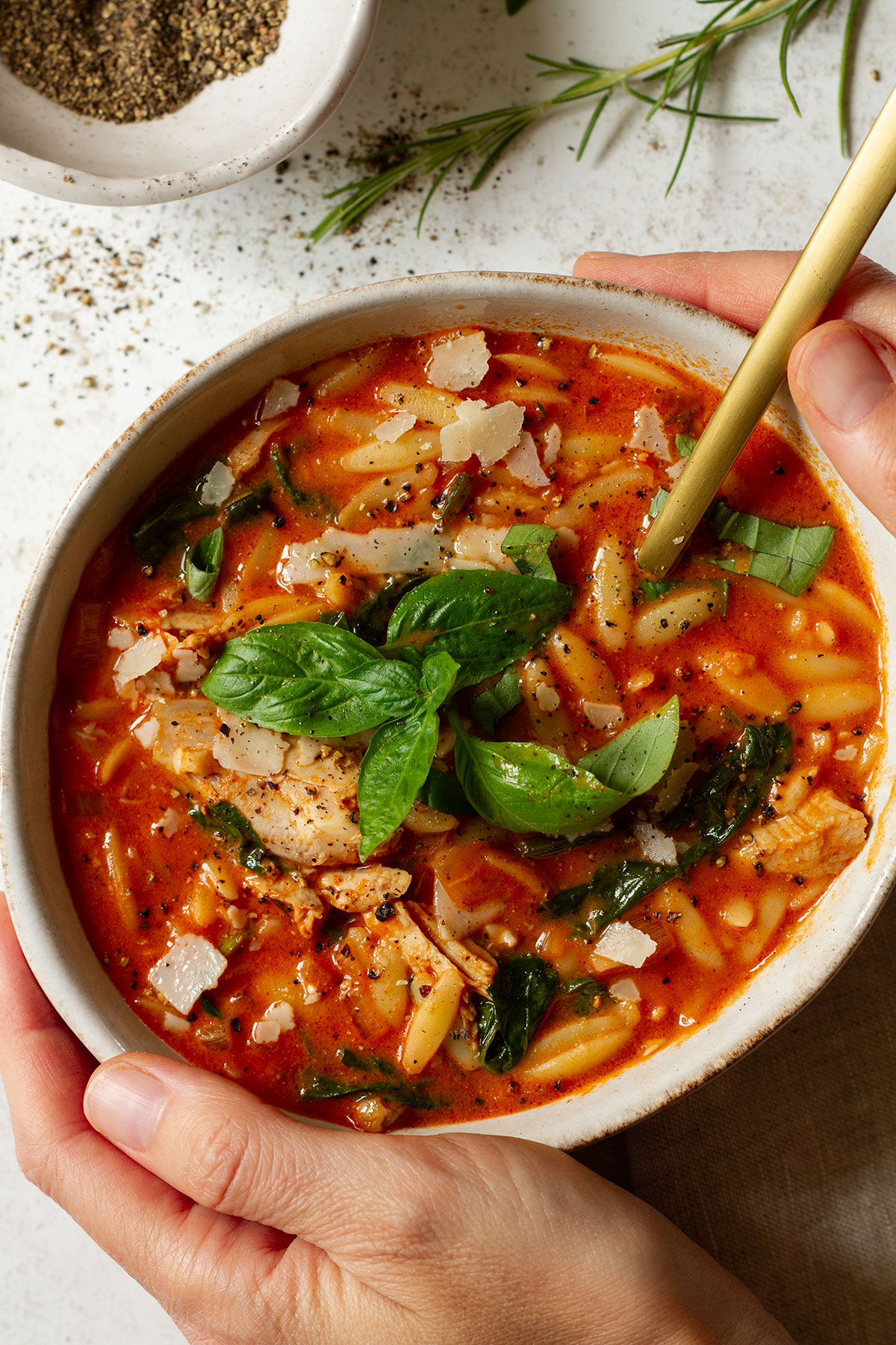 Tomato Basil Chicken Orzo