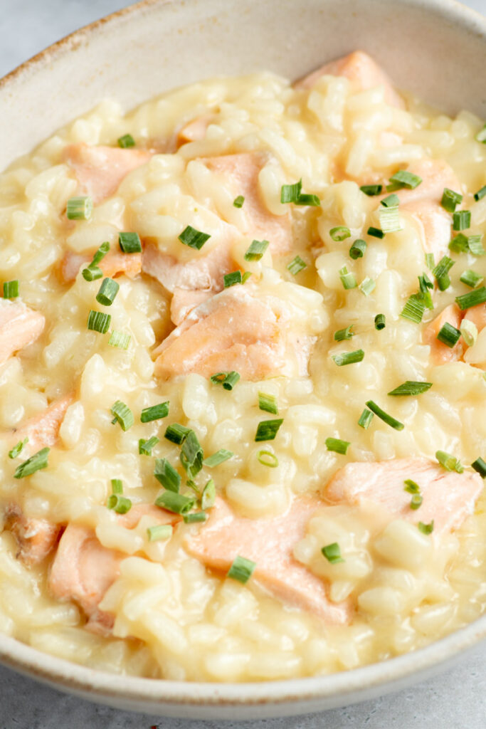 White Wine Salmon Risotto Pasta