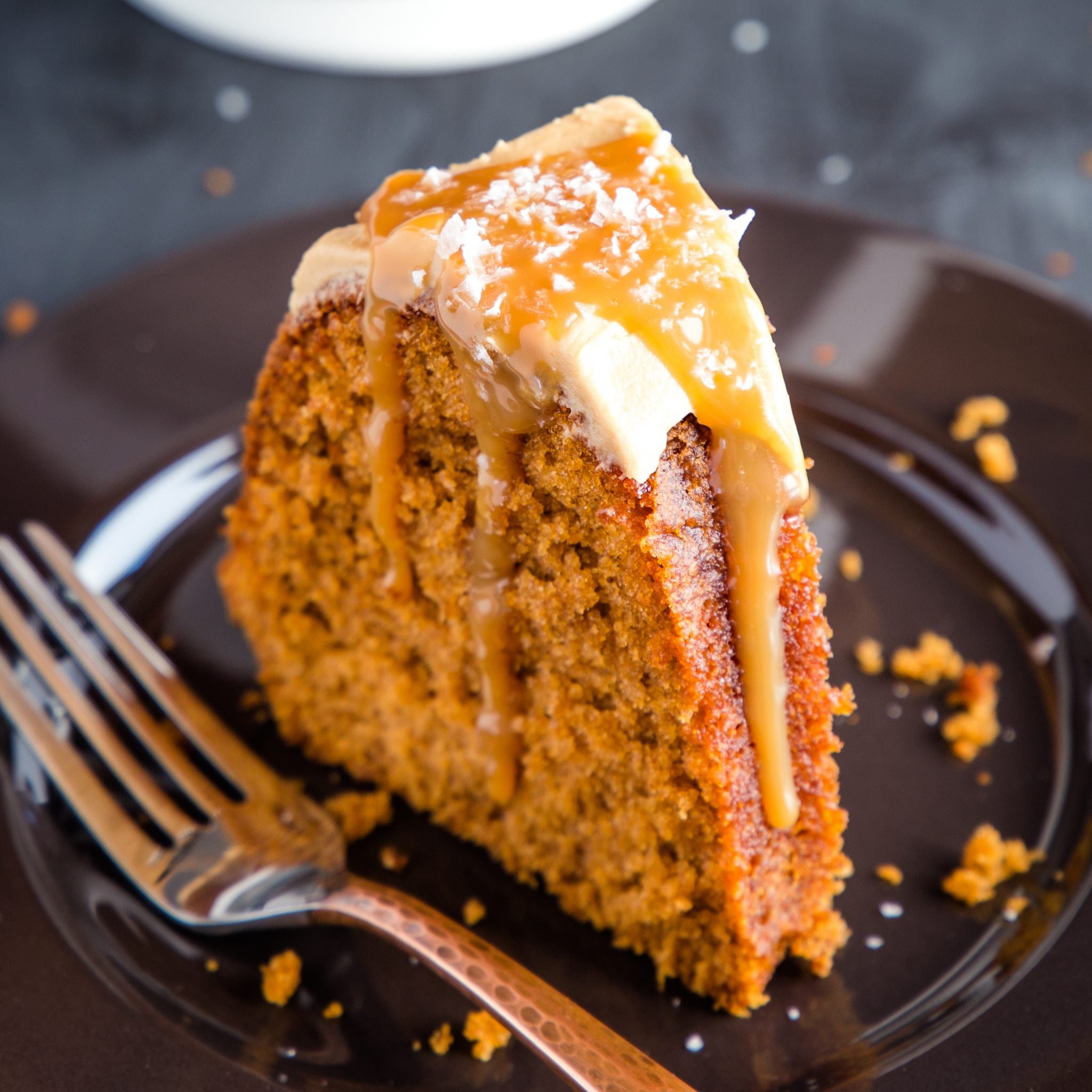 Salted Caramel Custard Cake