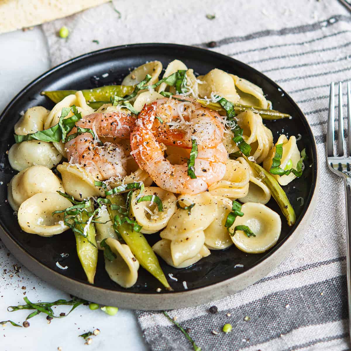 Lemon Butter Orecchiette with Shrimp