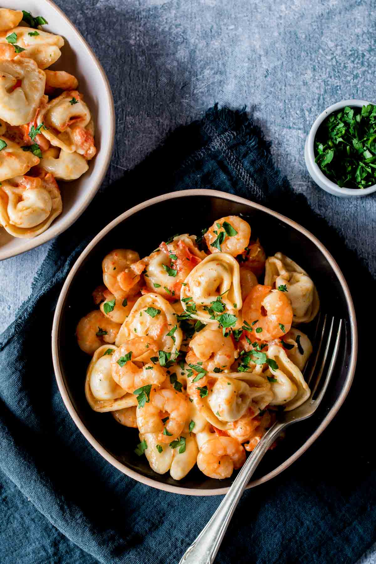 Tortellini with Shrimp Scampi