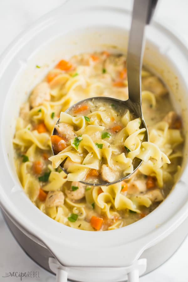 Slow Cooker Creamy Chicken Noodle