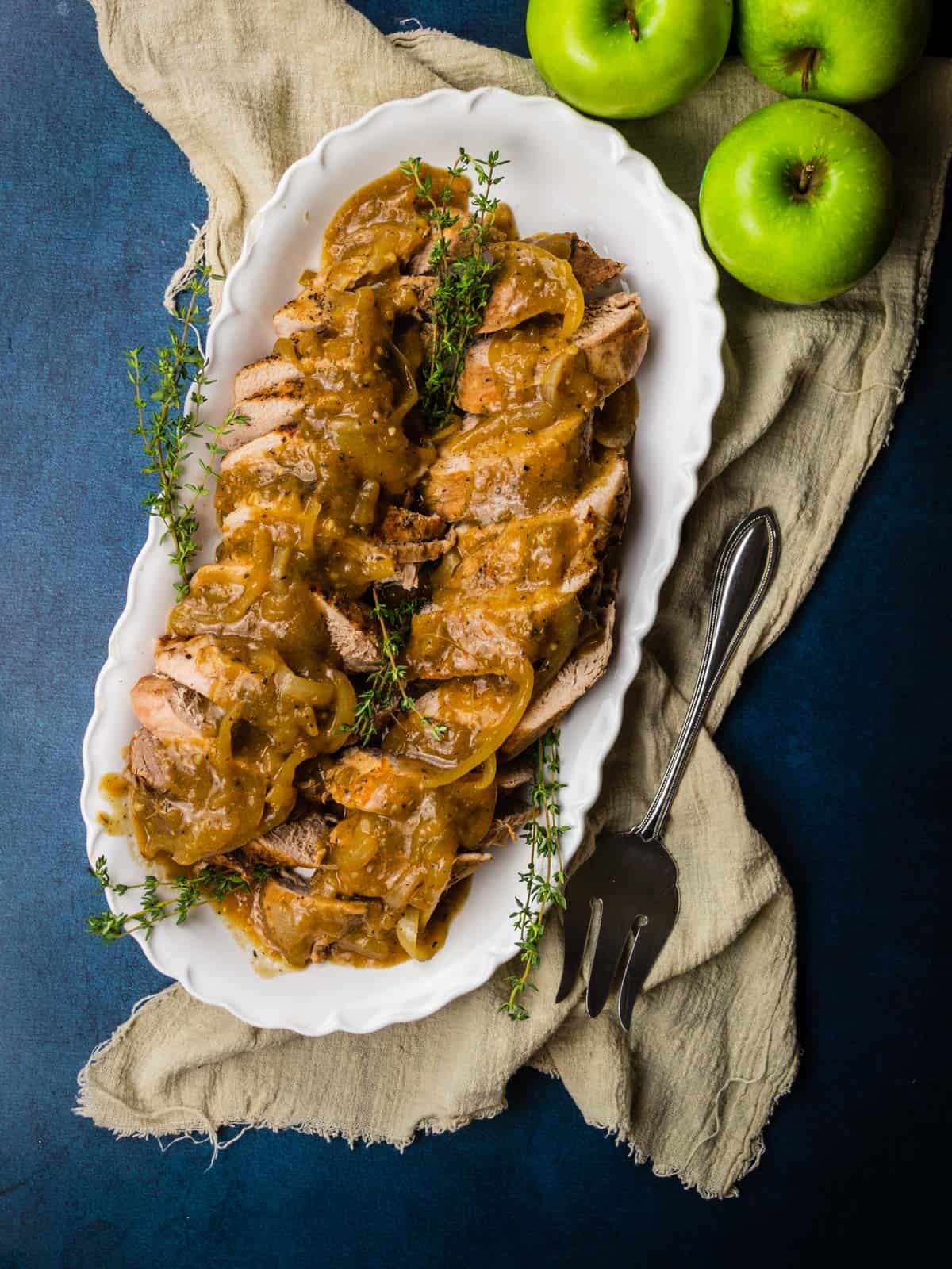 Pork Loin with Caramelized Apples Onions