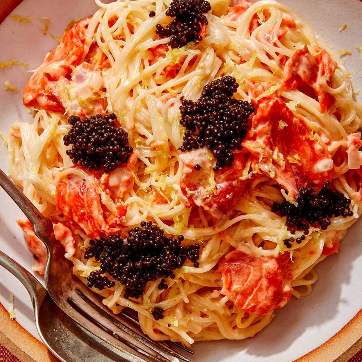 Caviar Smoked Salmon Pasta