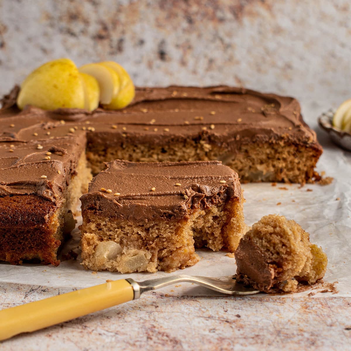 Pear and Honey Spice Cake