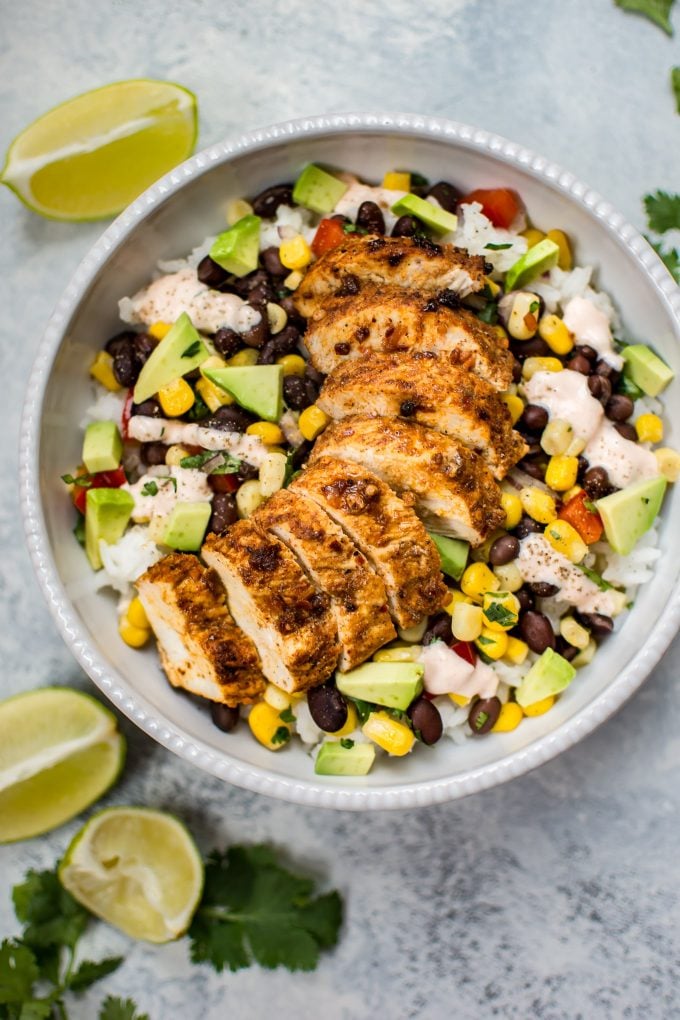 Spicy Chicken Taco Bowls