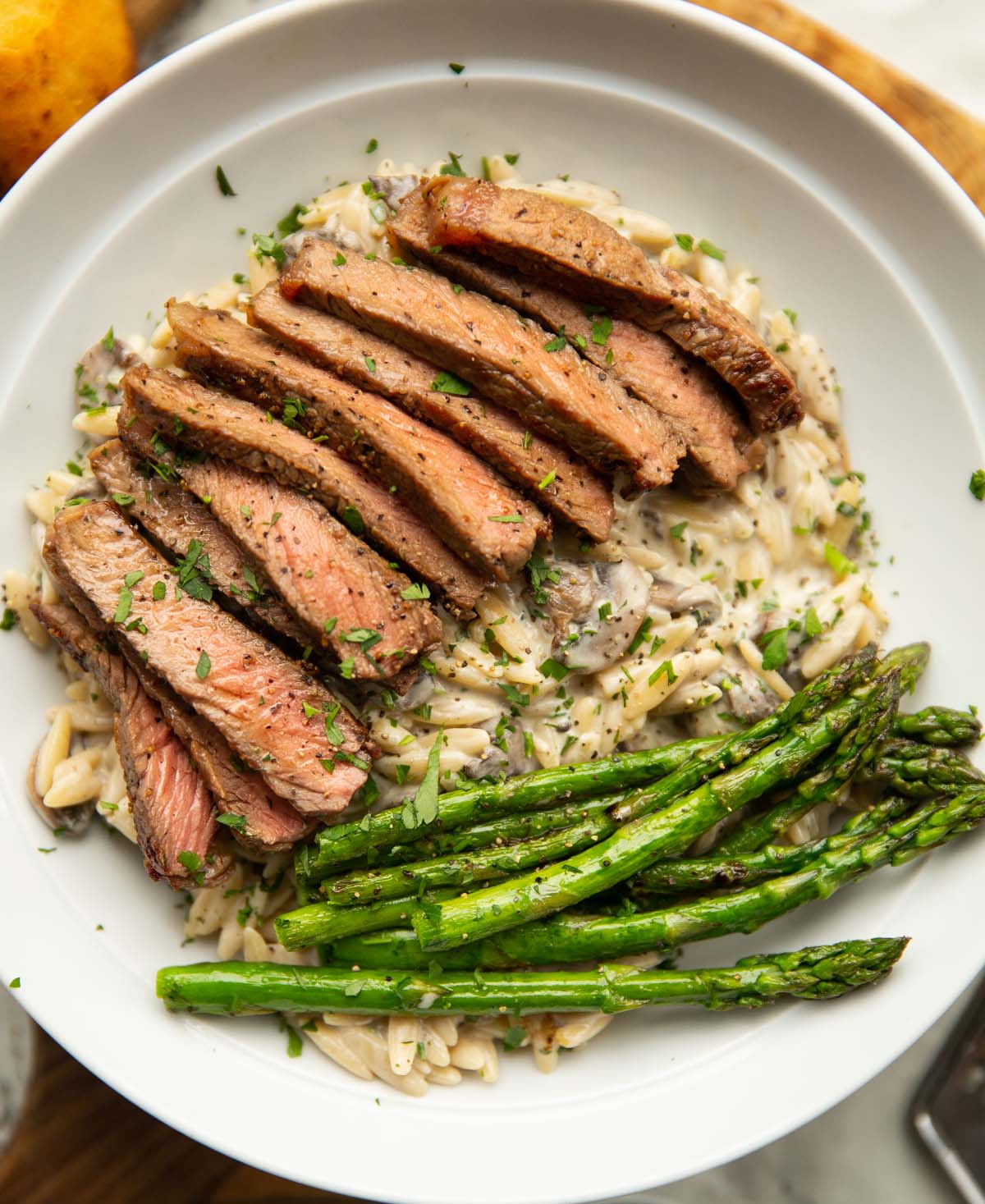 Beef and Roasted Garlic Orzo