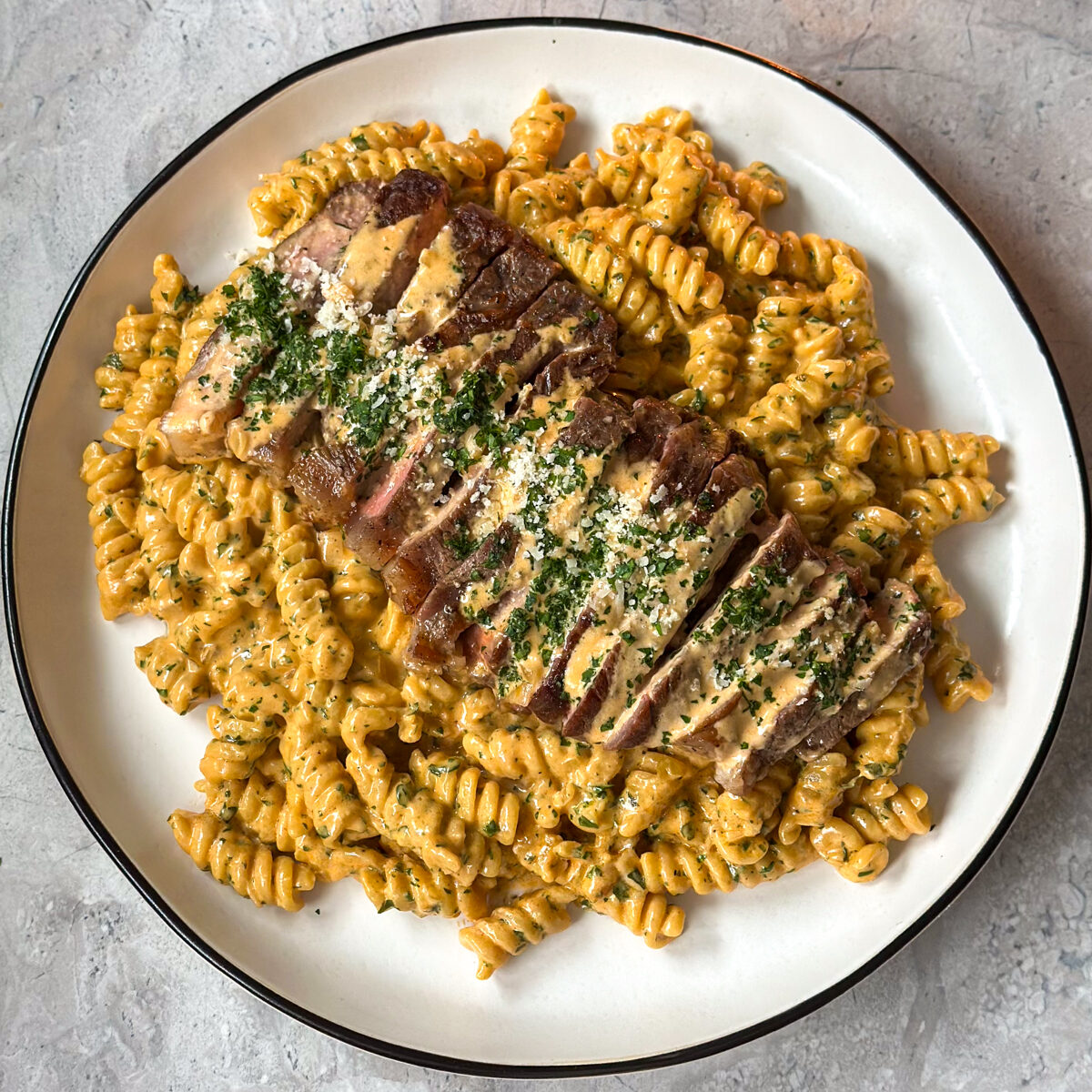 Garlic Butter Steak Pasta