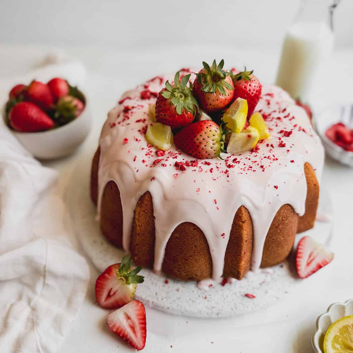 Strawberry Lemon Bundt Cake