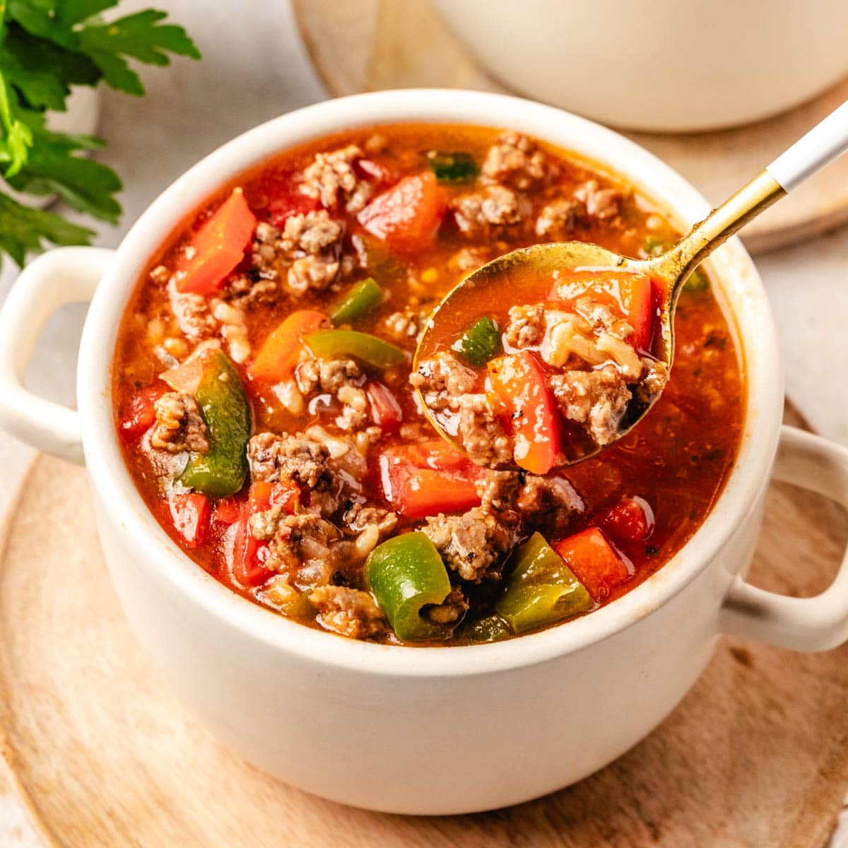 Sausage Stuffed Pepper Soup