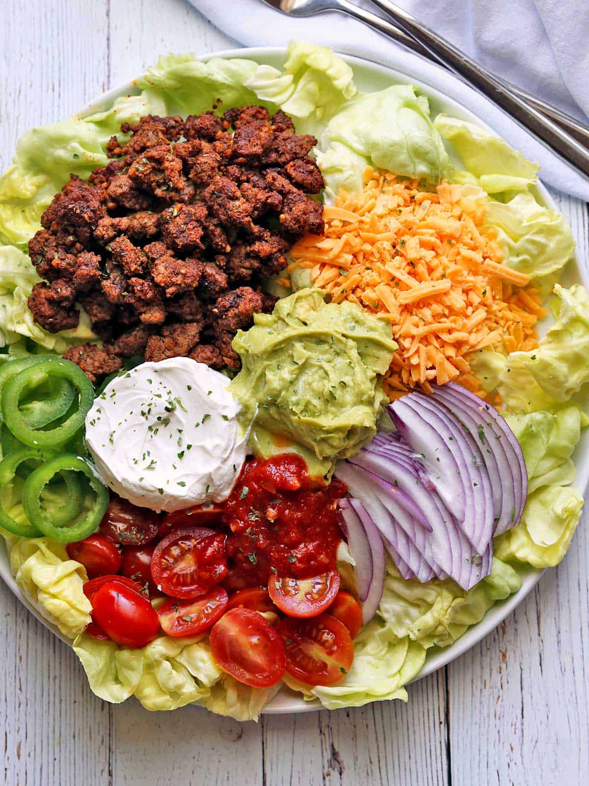 Beef Taco Lettuce Salad
