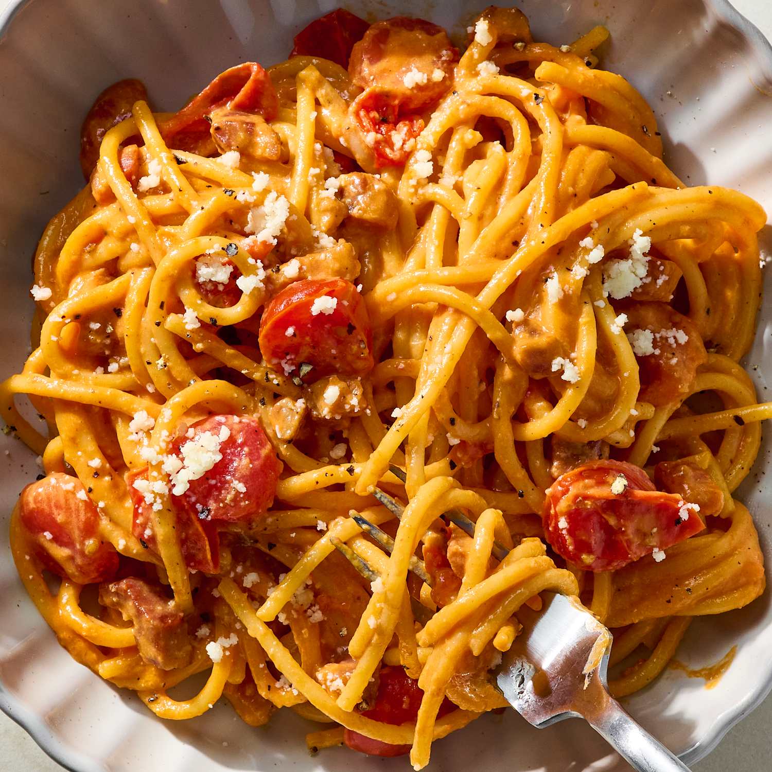 Spaghetti Carbonara-Style Tomato