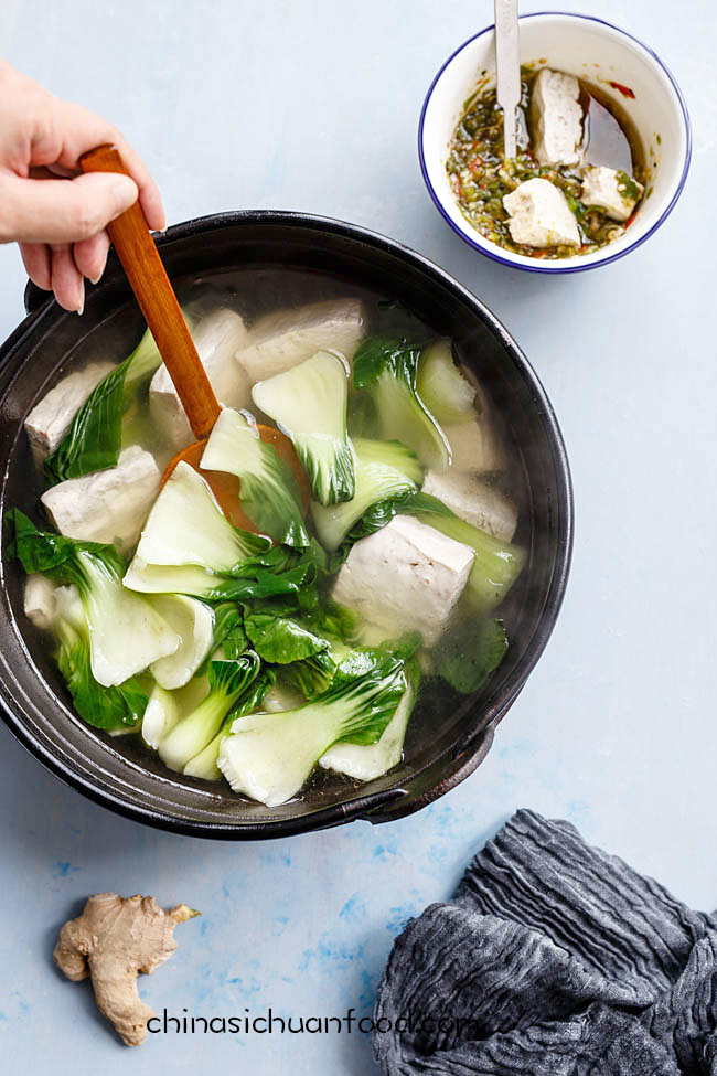 Soft Tofu and Bok Choy Soup
