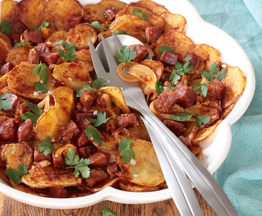 Smoked Paprika Chicken with Chorizo Potatoes