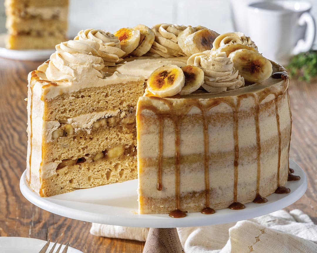 Banana Foster Caramel Cakes