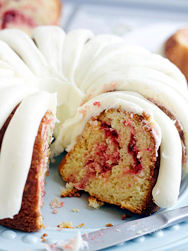 White Chocolate Raspberry Bundt