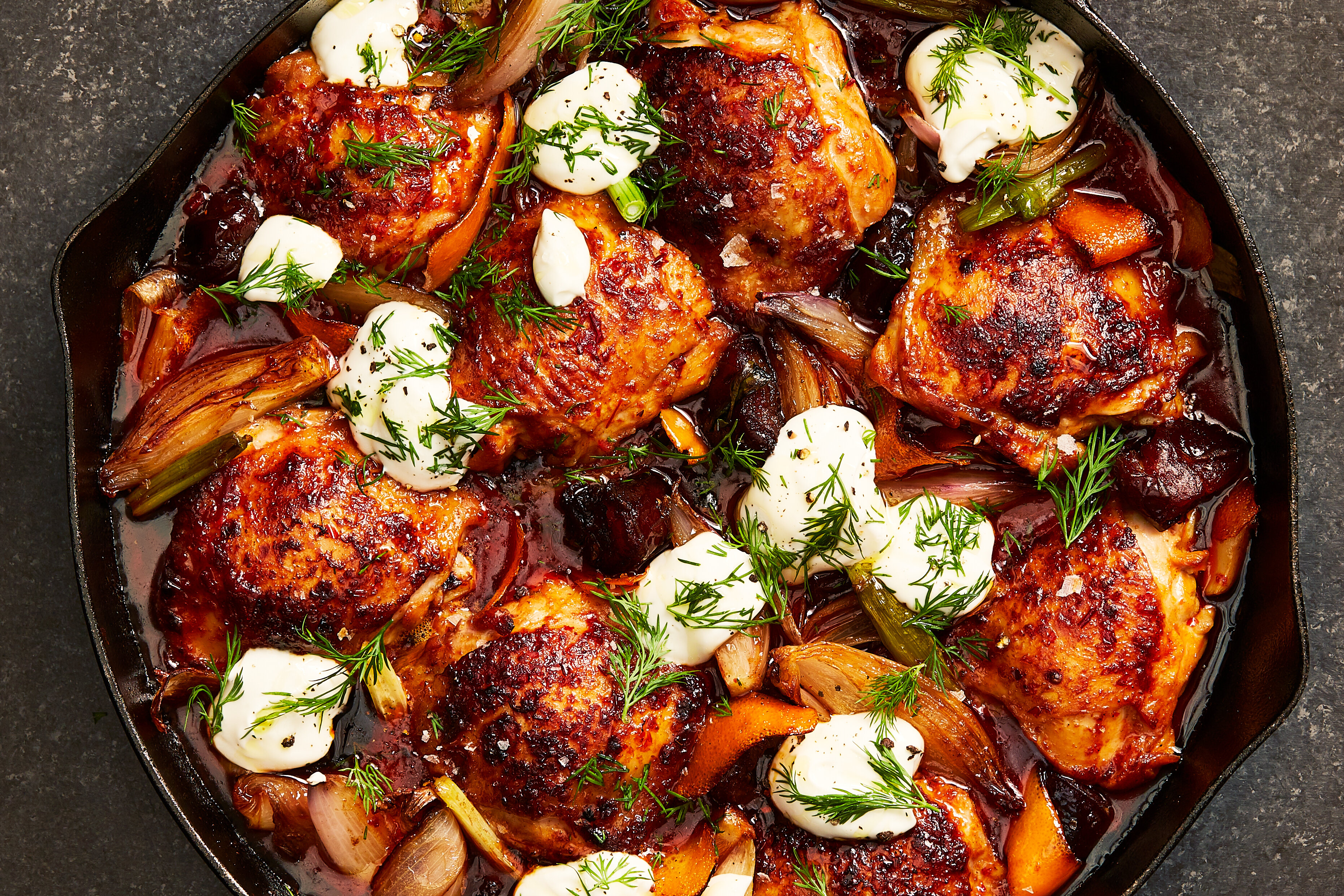 Harissa Roasted Chicken with Dates