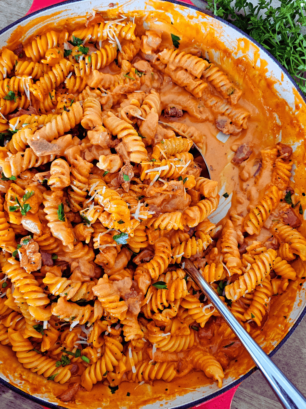 Creamy Bacon and Tomato Rotini
