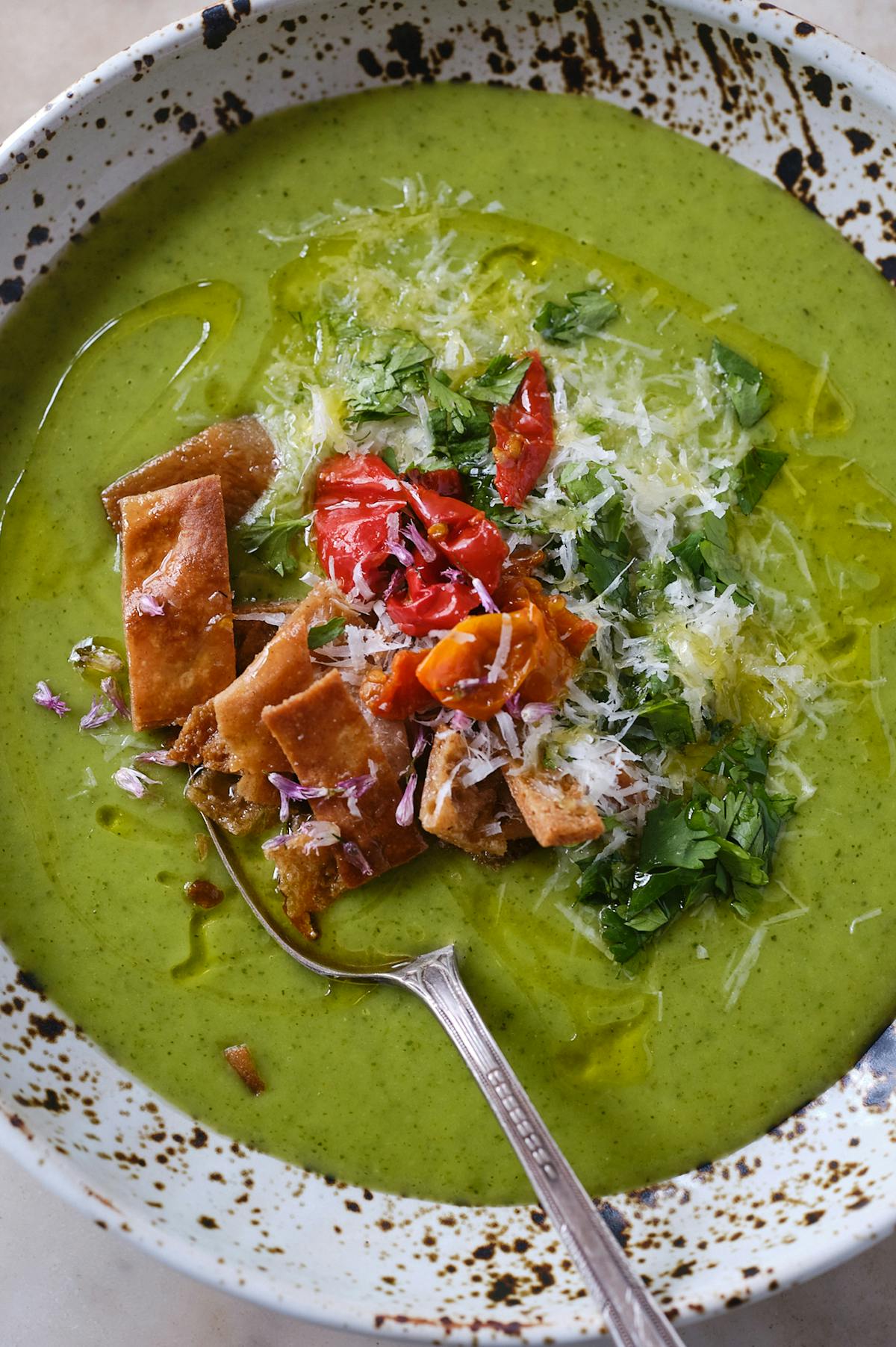 Zucchini Spinach Ricotta Soup